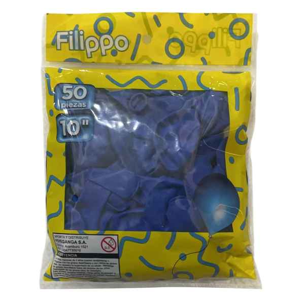 [G1154D] Globo FILIPPO 10" azul, bolsa x50