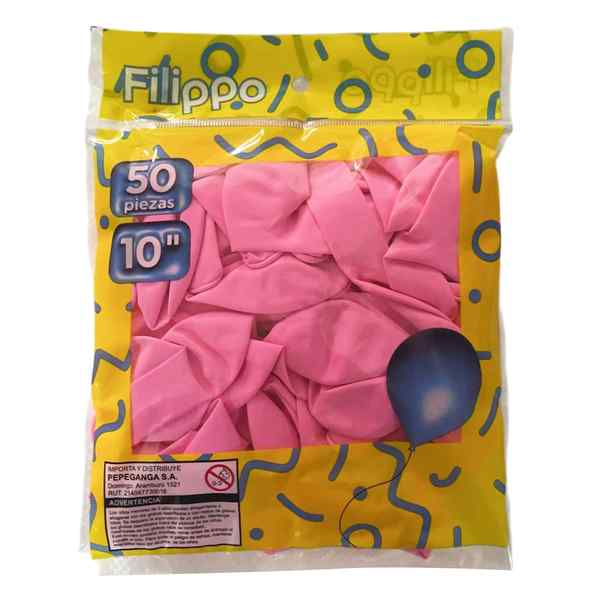 [G1154G] Globo FILIPPO 10" rosado, bolsa x50
