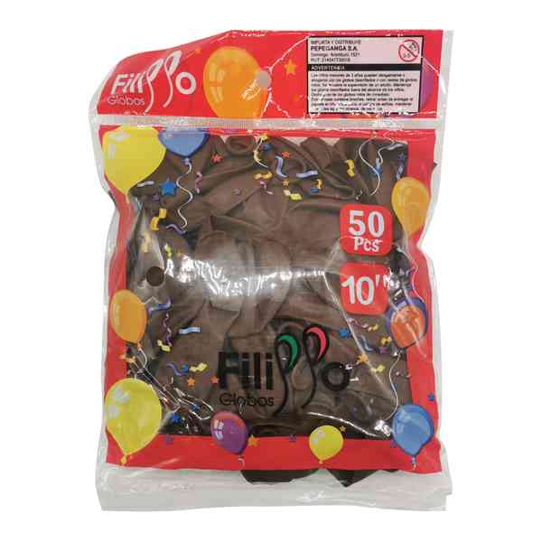 [G1154O] Globo FILIPPO 10" marrón oscuro, bolsa x50