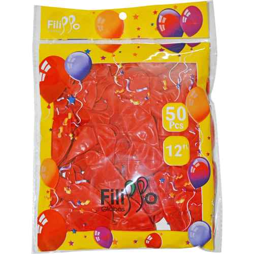 [G1156C] Globo FILIPPO 12" rojo, bolsa x50