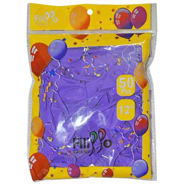 Globo FILIPPO 12" violeta, bolsa x50