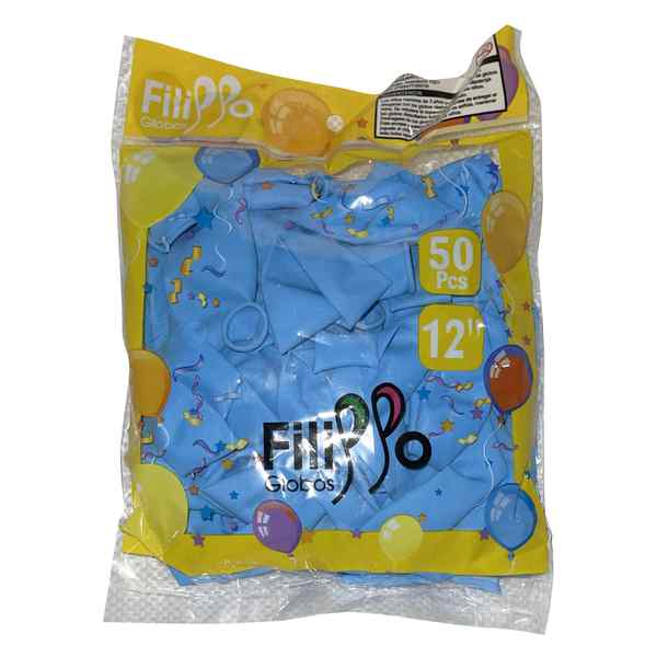 Globo FILIPPO 12" celeste, bolsa x50