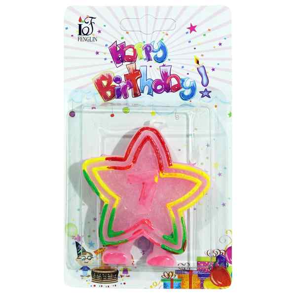 [G1364G] Velita de cumpleaños estrella N°7, en blister