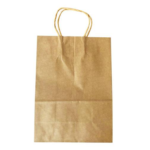 Bolsa de papel marrón con asa, grande, PACK x12