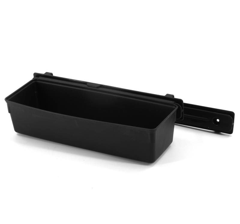 [G1737] Organizador RUBBERMAID, cajón de plástico con riel, para sujetar a madera o alambre