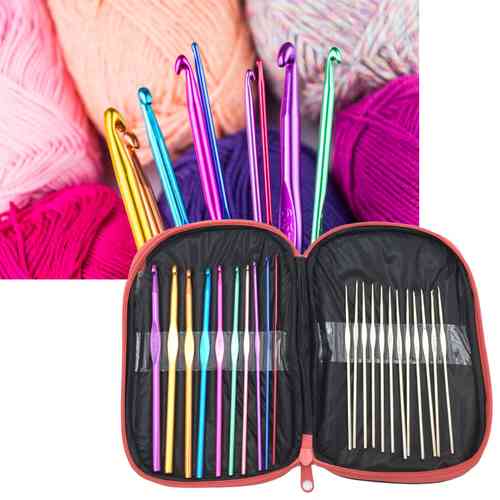 [G1784] Agujas de crochet x22, 0.6 a 6.5mm, en estuche