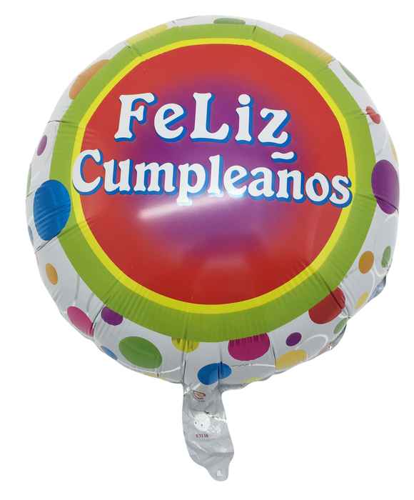 [G1844] Globo metalizado feliz cumpleaños, PACK x10