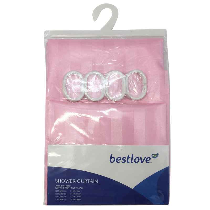 [G1878] Cortina de baño con 8 aros de plástico, de poliéster, varios colores, en bolsa