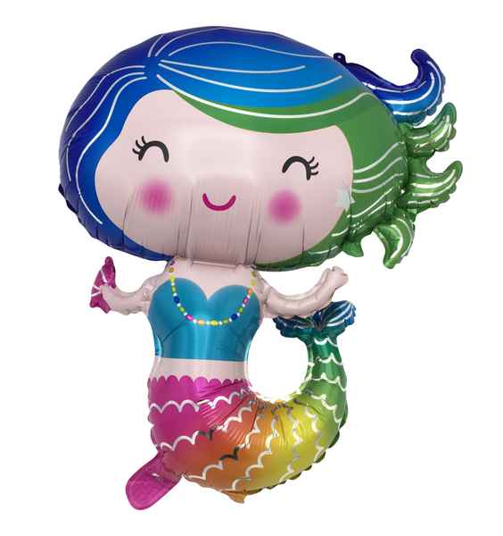 [G1904] Globo metalizado sirena, en bolsa