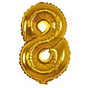 Globo Filippo 32" metalizado, N°8 dorado, en bolsa