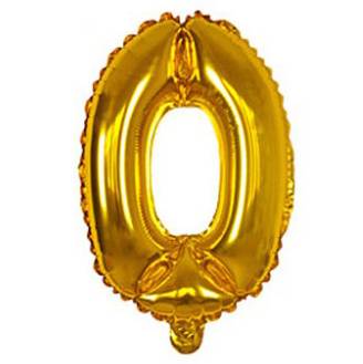 [G1945A] Globo Filippo 16" metalizado, N°0 dorado, en bolsa