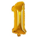 Globo Filippo 16" metalizado, N°1 dorado, en bolsa