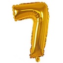 Globo Filippo 16" metalizado, N°7 dorado, en bolsa