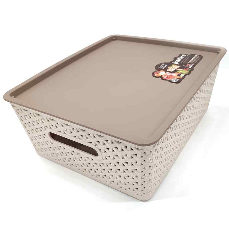 Caja organizadora de plástico, con tapa, 29x13x35cm