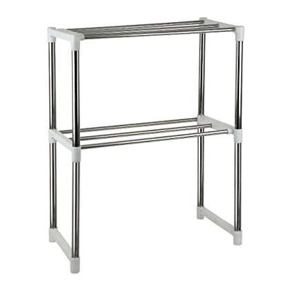 [G2035] Mueble organizador de metal, multiuso extensible, 2 estantes, en caja