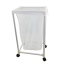 Cesto organizador de ropa rectangular, desarmable, con ruedas, en caja