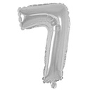 Globo Filippo 32" metalizado, N°7 plateado, en bolsa