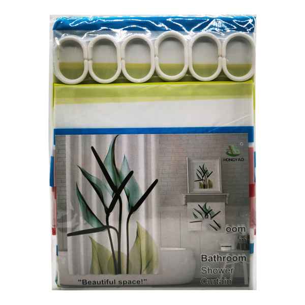 Cortina de baño con 12 aros de plástico, de EVA, varios diseños, en bolsa