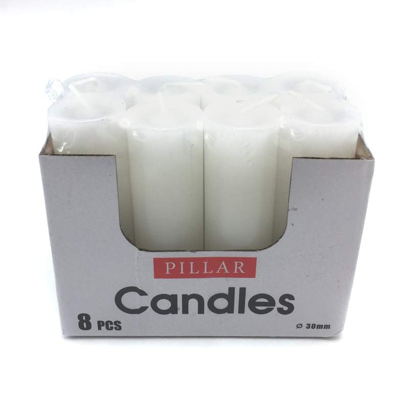 Vela blancas x8, en caja
