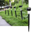 Lámpara led pincho para jardín negro, recarga solar, CAJAx10