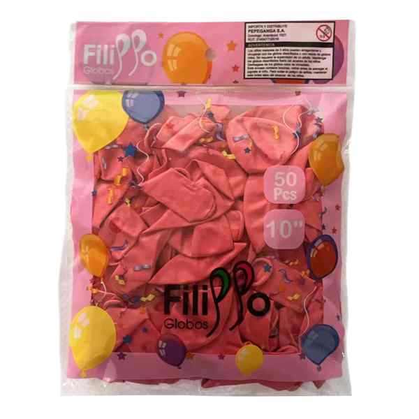 [G2256B] Globo Filippo 10" pastel rojo, bolsa x50