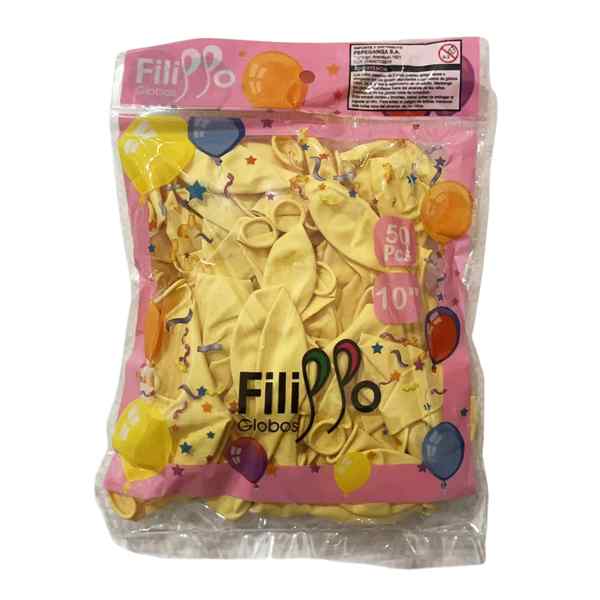 [G2256D] Globo Filippo 10" pastel amarillo, bolsa x50