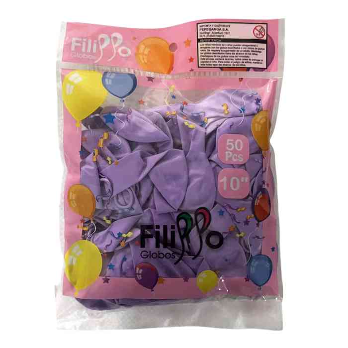 Globo Filippo 10" pastel violeta, bolsa x50