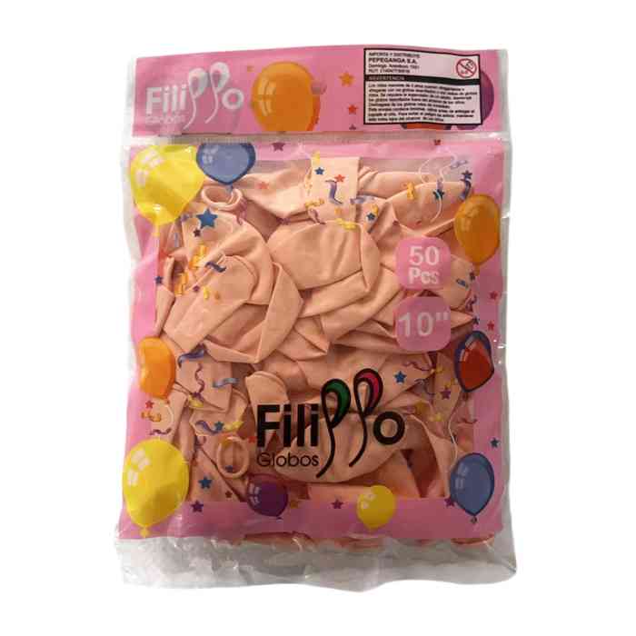 [G2256G] Globo Filippo 10" pastel salmón, bolsa x50