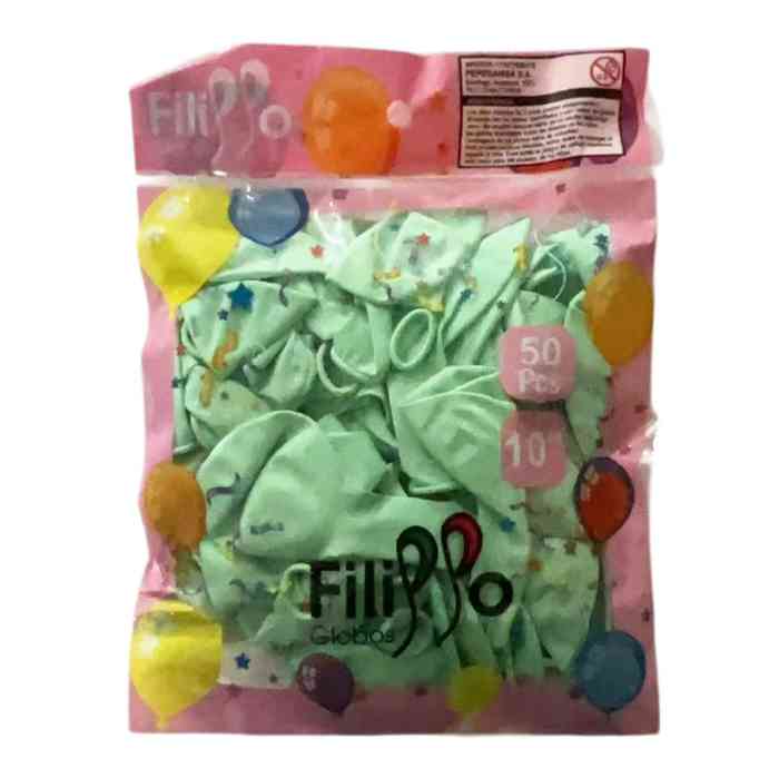 Globo Filippo 10" pastel verde claro, bolsa x50