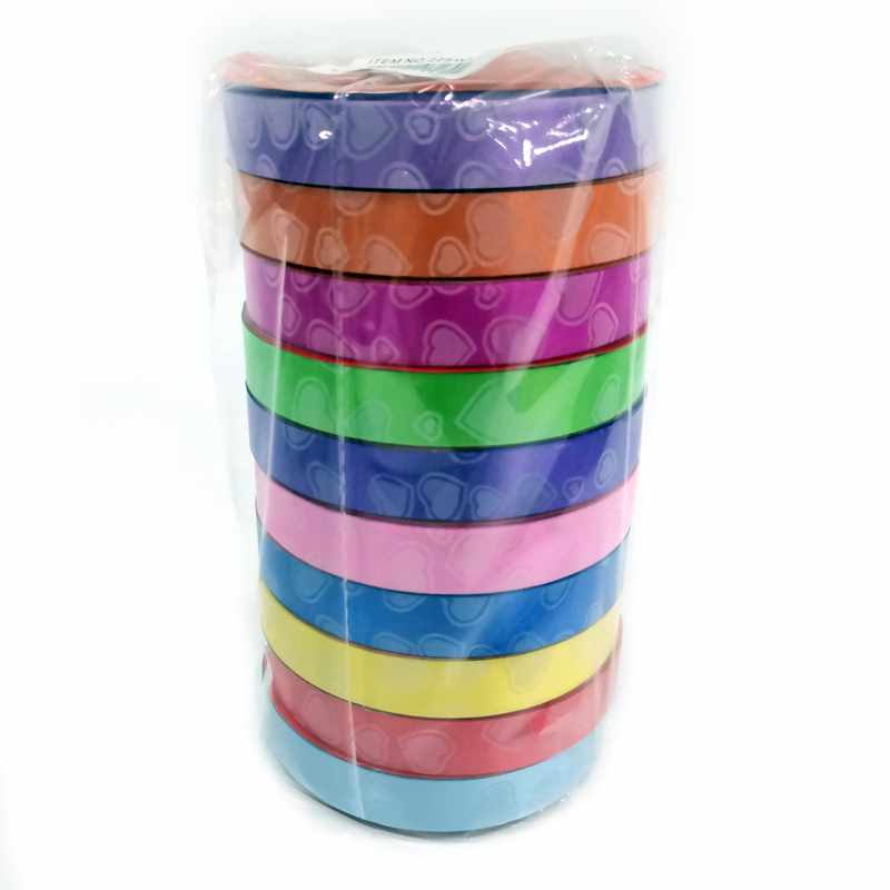 [G2270] Cinta para regalo 1,6cm, pack x10 rollos, varios colores con diseño