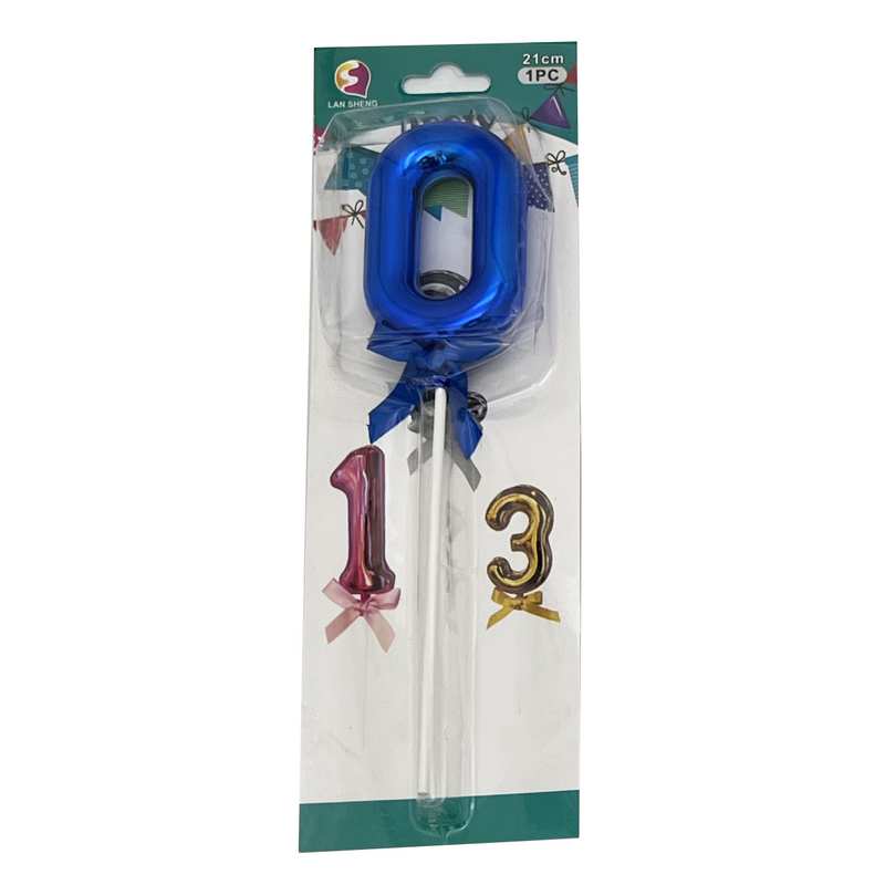 [G2335J] Adorno para torta número con moña Nº0 colores surtidos