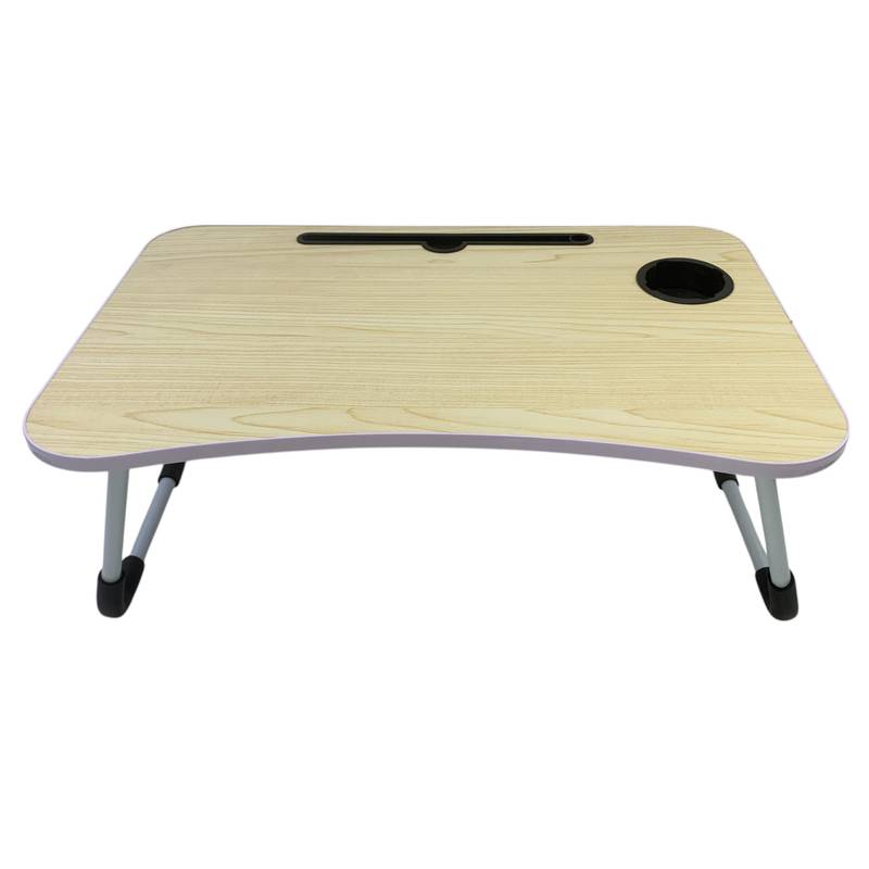 [G2375] Mesa bandeja escritorio plegable para laptops, símil madera con apoya vasos, varios colores