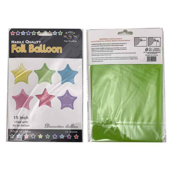 Globo metalizado estrella 18", PACK x10