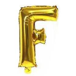 Globo metalizado 32" letra F DORADO