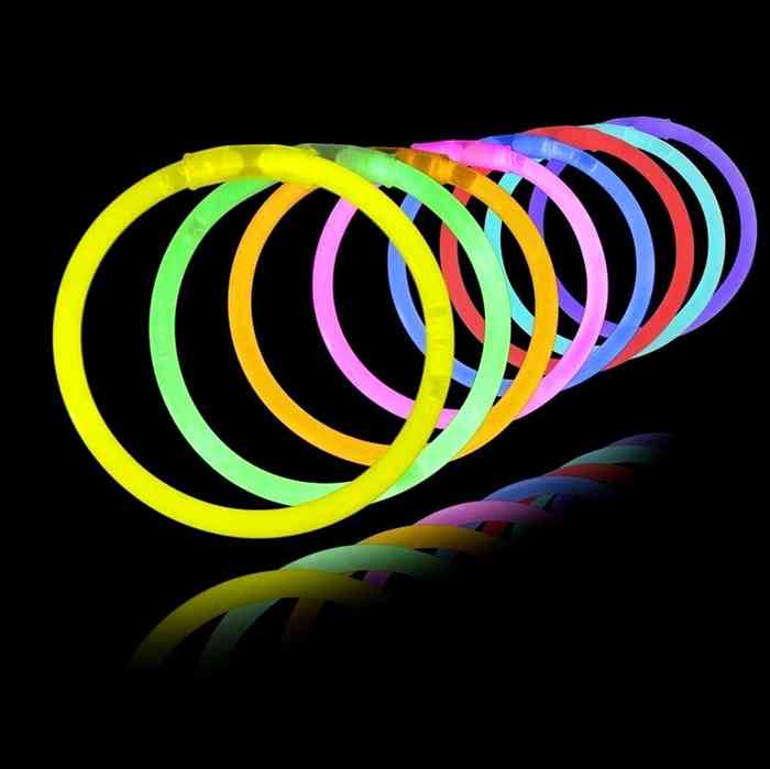 Pulsera fluorescente x50 en tubo, varios colores