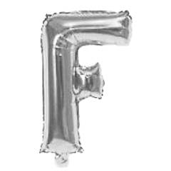 [G2476F] Globo metalizado 32" letra F PLATEADO