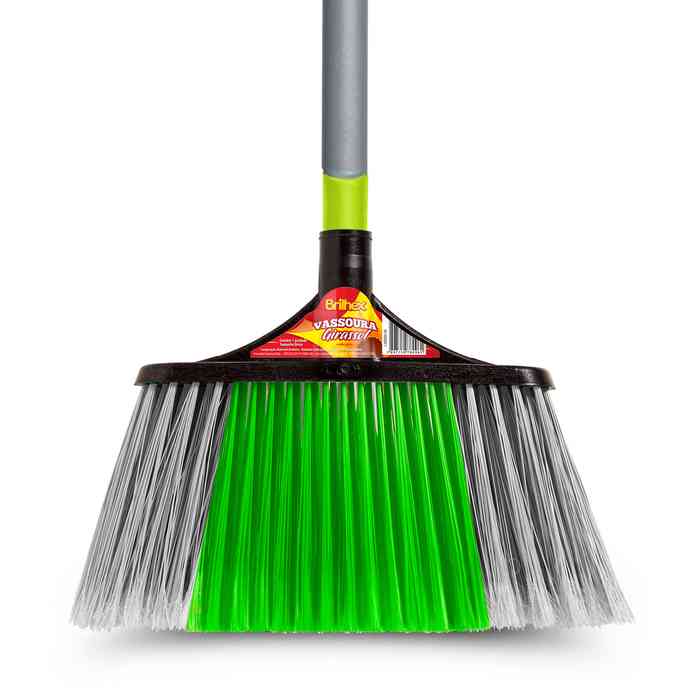 [G2574] Escoba doble barrido con mango de madera, BRILHEX