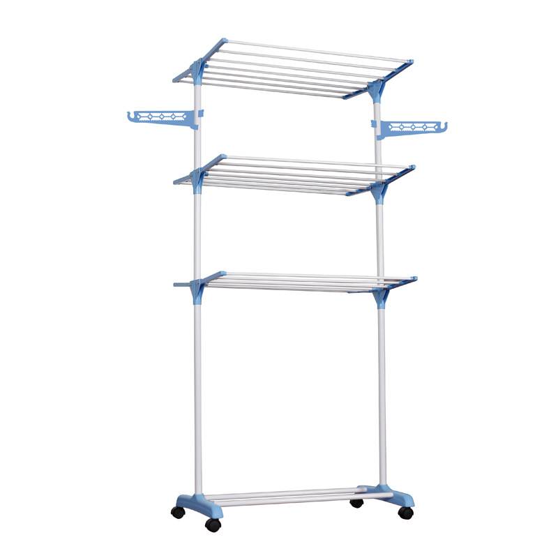 Tendedero de ropa de pie, vertical de acero y plástico, en caja