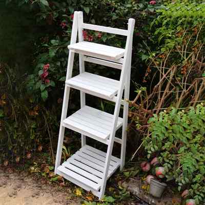 Mueble estantería de madera plegable, 4 estantes BLANCO varios colores