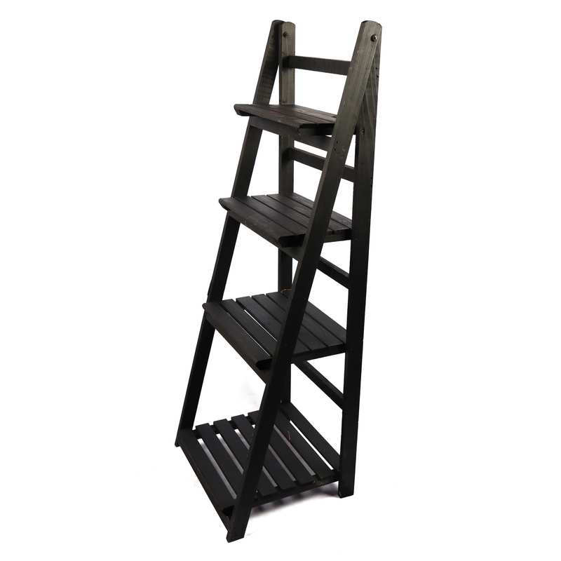 [G2674NG] Mueble estantería de madera plegable, 4 estantes NEGRO varios colores