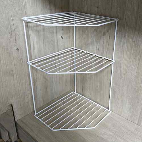 [G2691] Organizador de metal con revestimiento de plástico, 3 estantes, ideal para platos 2 colores
