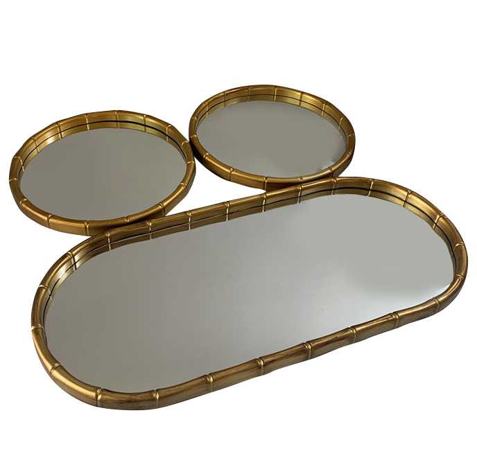 [G2803] Espejo decorativo x3 de plástico, en caja, varios colores