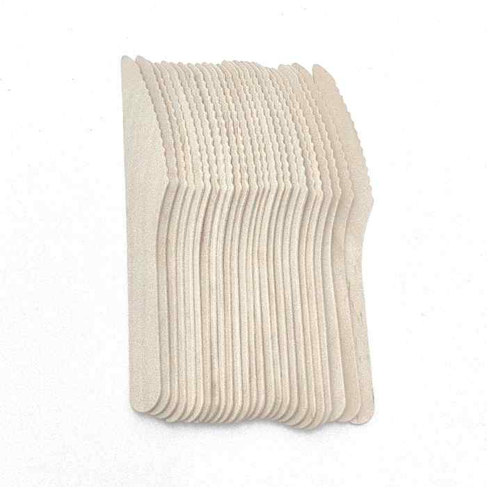 Descartable, cuchillo de madera, bolsa x25