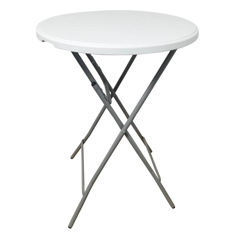[G2829] Mesa de PVC y hierro, patas plegables, Berlina Home, alta ideal para bar
