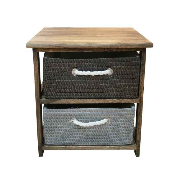 [G2873] Mueble organizador de madera con 2 cajones canastos, en caja