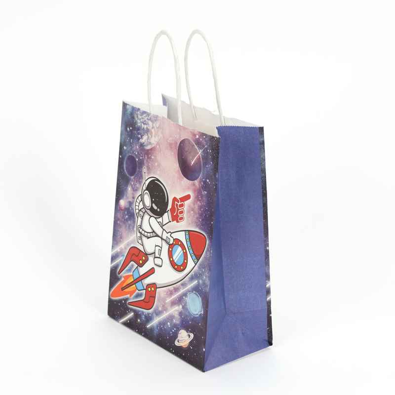 [G2890] Bolsa de regalo infantil chica, PACK x12 varios diseños espacio