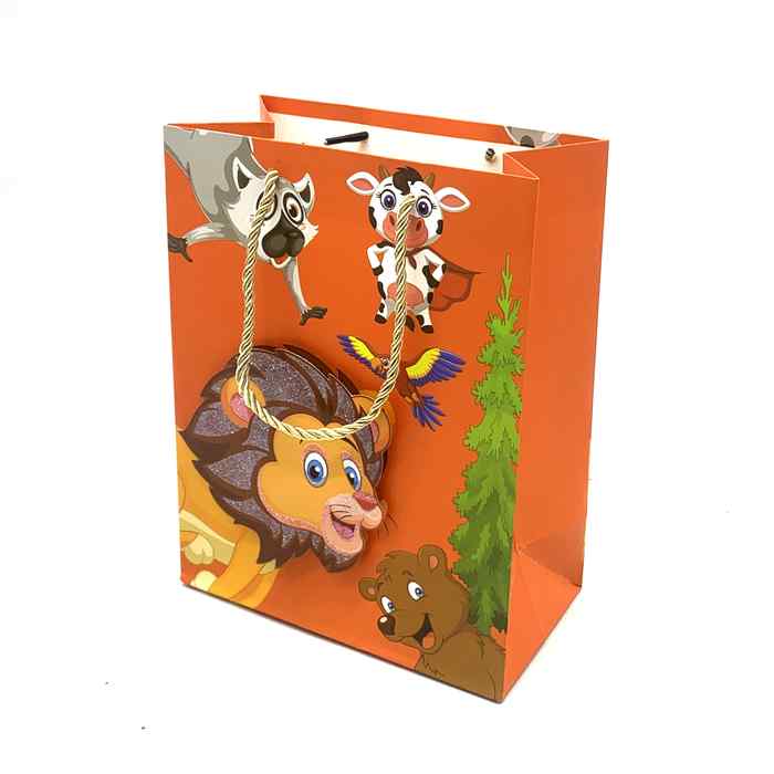 [G2941] Bolsa de regalo diseño 3D, PACK x12, varios diseños animales