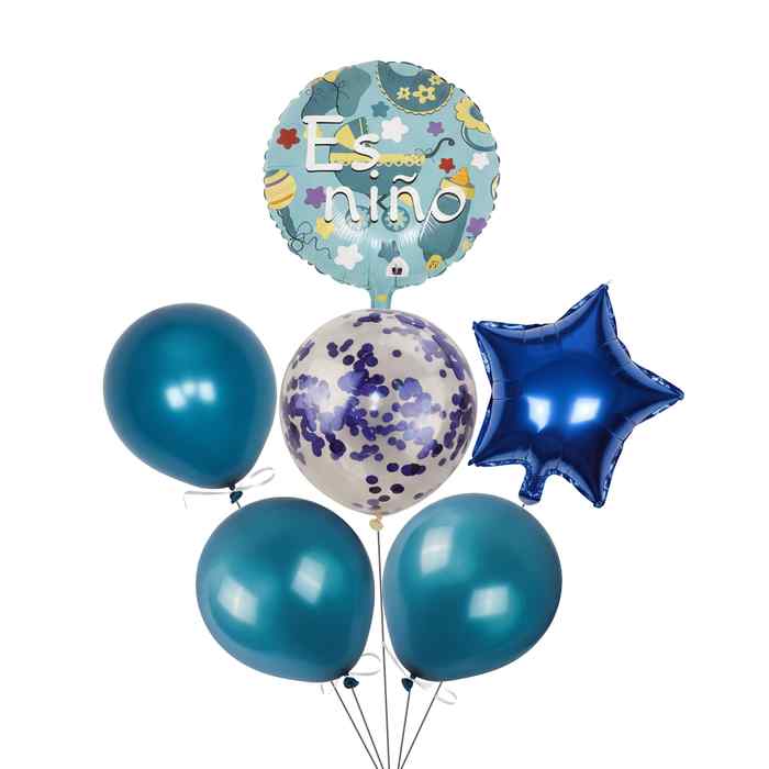 Globo metalizado bebé, x6, en bolsa 2 colores