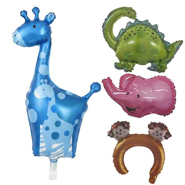 [G2952] Globo metalizado animales, PACK x12
