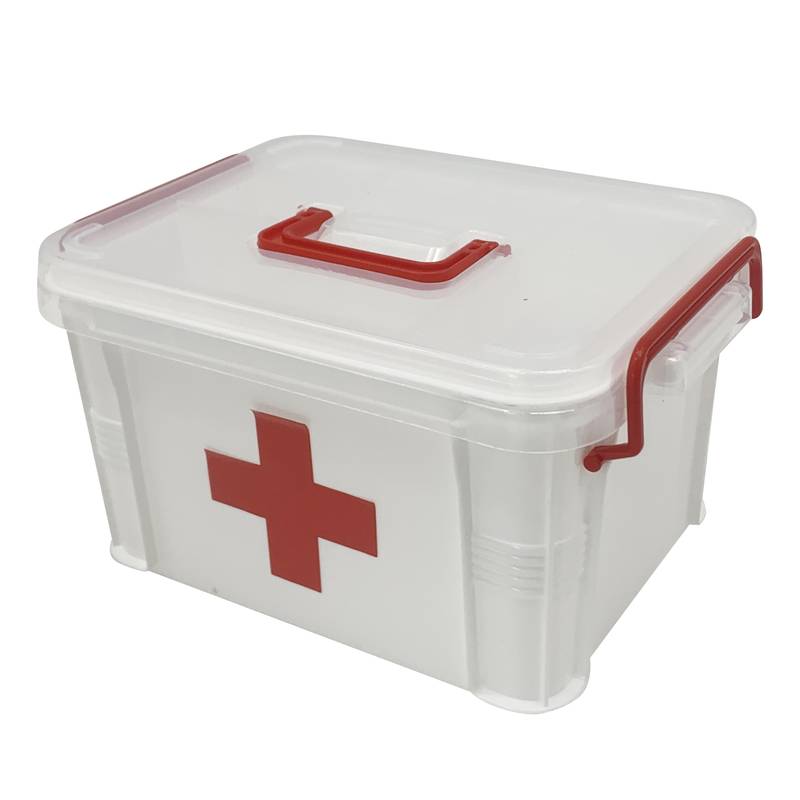 [G2956] Valija botiquín para medicamentos de plástico, chica, 2 divisiones, en bolsa